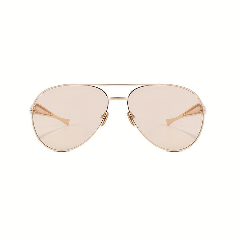 Ladies' Retro Pilot Glasses Gold toned Metal Frame Retro Pilot Style Glasses for Daily and Special Occasions Comfortable Fit