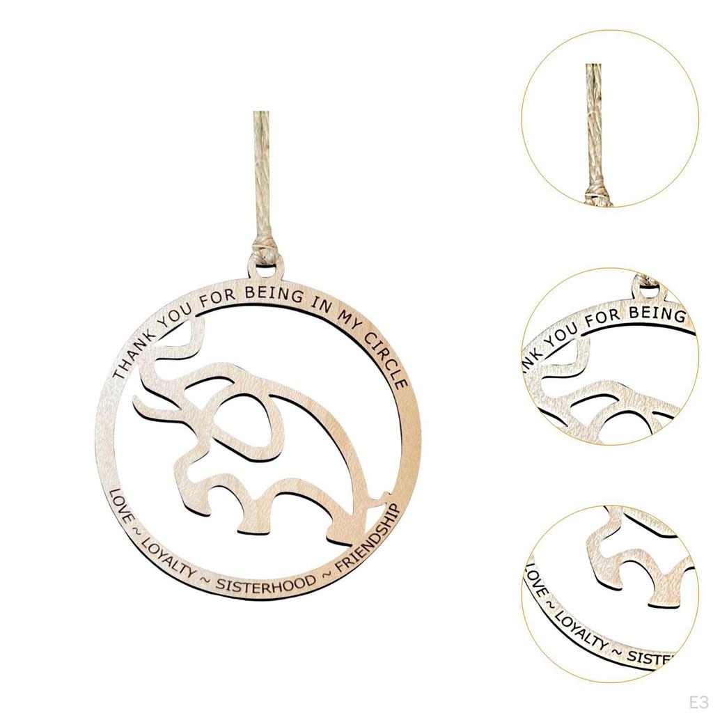 Univerzální dřevěná cedulka na vánoční cedulku na zavěšení na auto na zrcadlo se slonem