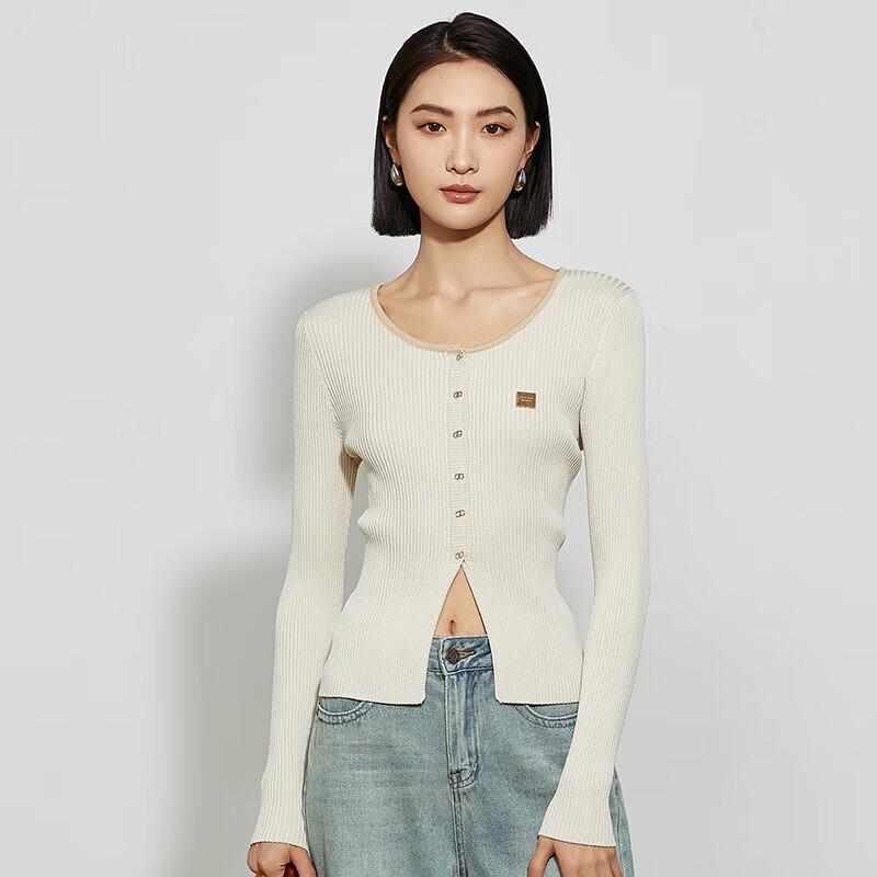 

Women s Slim-Fit Round Neck Long Sleeve Knit Top One Size