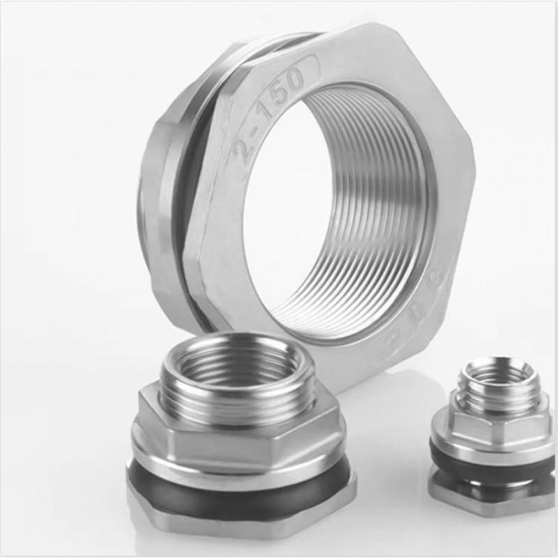 304 Stainless Steel Water Tank Fitting Adapter Connector Storage Pool Barrel Inlet Outlet Threaded Male Female