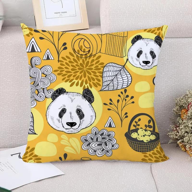 Panda Pattern Decorative Pillowcase Living Room Office Home Pillowcase Car Ornaments