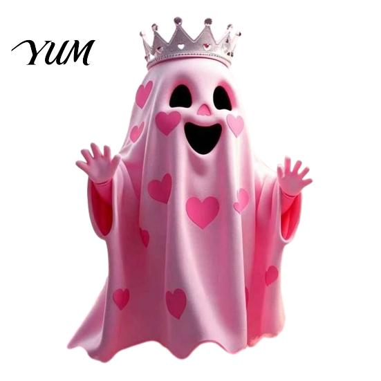 Small Autumn Pumpkin Crafts Spooky Halloween Figurine, Resin Scary Ghost Tabletop Decoration Table Centerpieces for Tiered Tray, Shelf, Mantel,