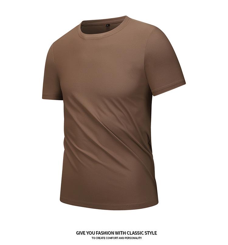 Men's Quick-Dry Ice Silk Breathable T-Shirt - Short Sleeve, Dynamic Pique Nylon for Running & Fitness