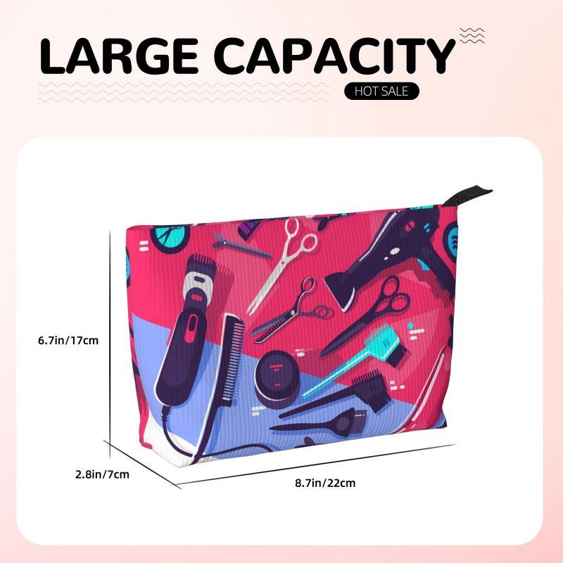 Salon Hair Dressing Tool Pattern Cosmetic Bag Women Large Capacity Makeup Organizer Cosmetic Case Portable Storage Toiletry Bags