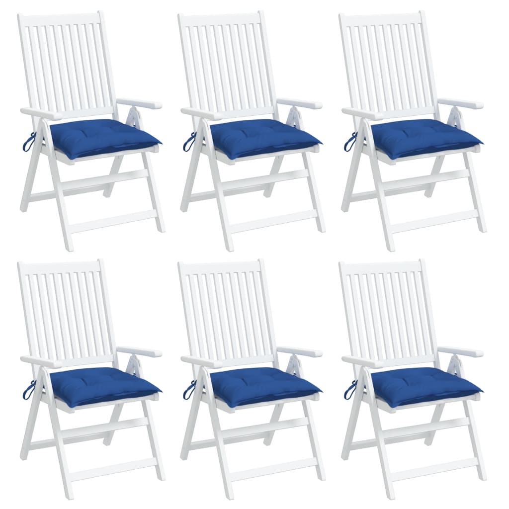 Chair Cushions 6 Pcs Blue 40 X 40 X 7 Cm Oxford Fabric