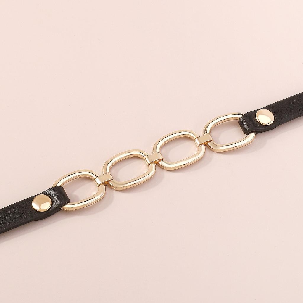 Women European Trend Choker Exaggerated Leather Chain Splice Necklace Harajuku Punk Bracelet For Women