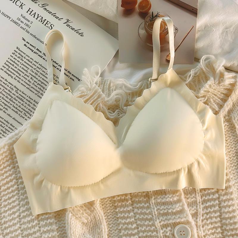 

Women s Seamless Summer Underwear: Breathable, Wire-Free, Minimizing Bra with Removable Anti-Sagging Support for Small and Large Busts M (80-110 lbs) абрикосовий