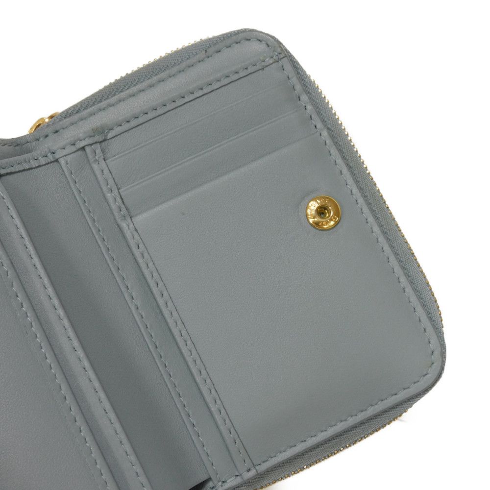Used Caro Scarlet Wallet (S5032UWHC_M81B) 7941 Current CD Logo Stitched Bifold Cannage Cloud Blue (10656) from Japan