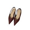 French Fairy Wind Is Not Tired Of Feet, Small Slope Heel Bag Head Sandals, Female Summer After Empty Pointed Muller Shoes