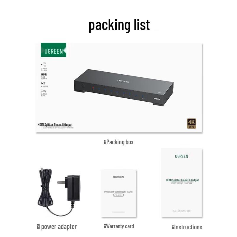 UGREEN HDMI 2.0 Splitter 1x8