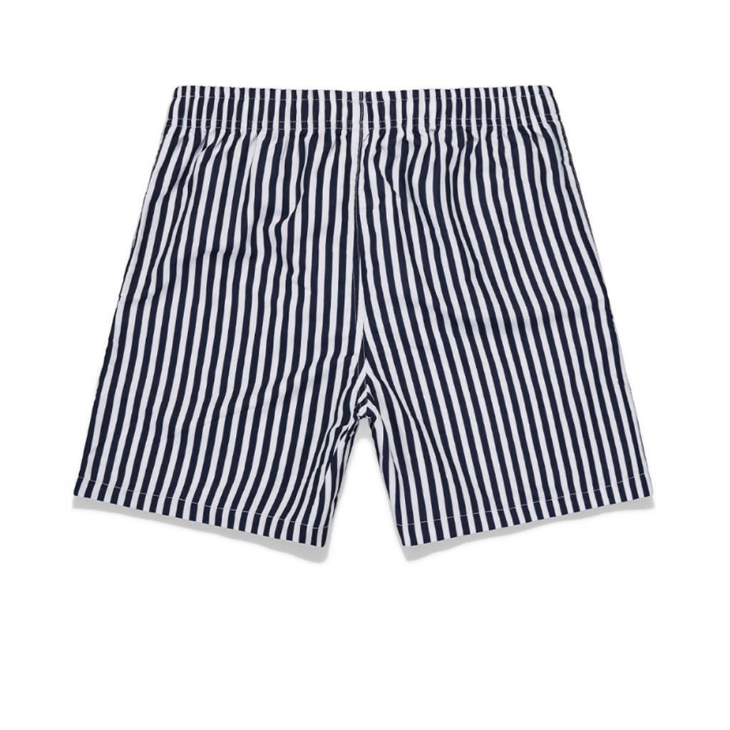 Mens Swim Shorts Quick Dry Loose Casual Fashion Vertical Striped Print Men s Beach Shorts Black M