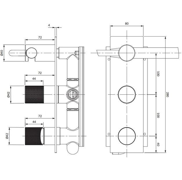 Смеситель Omnires Contour Золото (CT80351GLB)