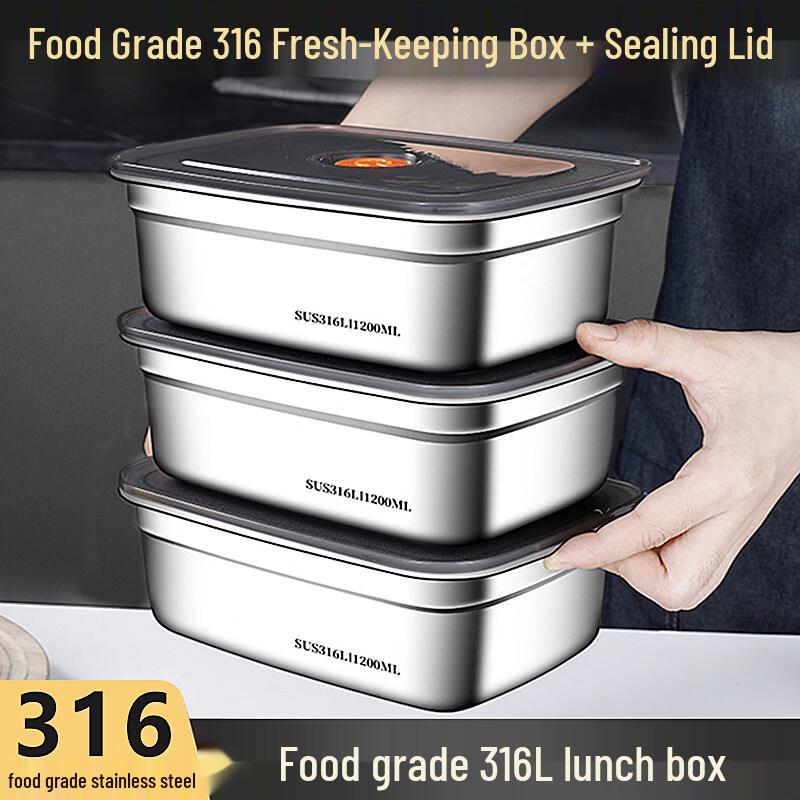 ZISIZ 316 Stainless Steel Food Storage Container with Lid