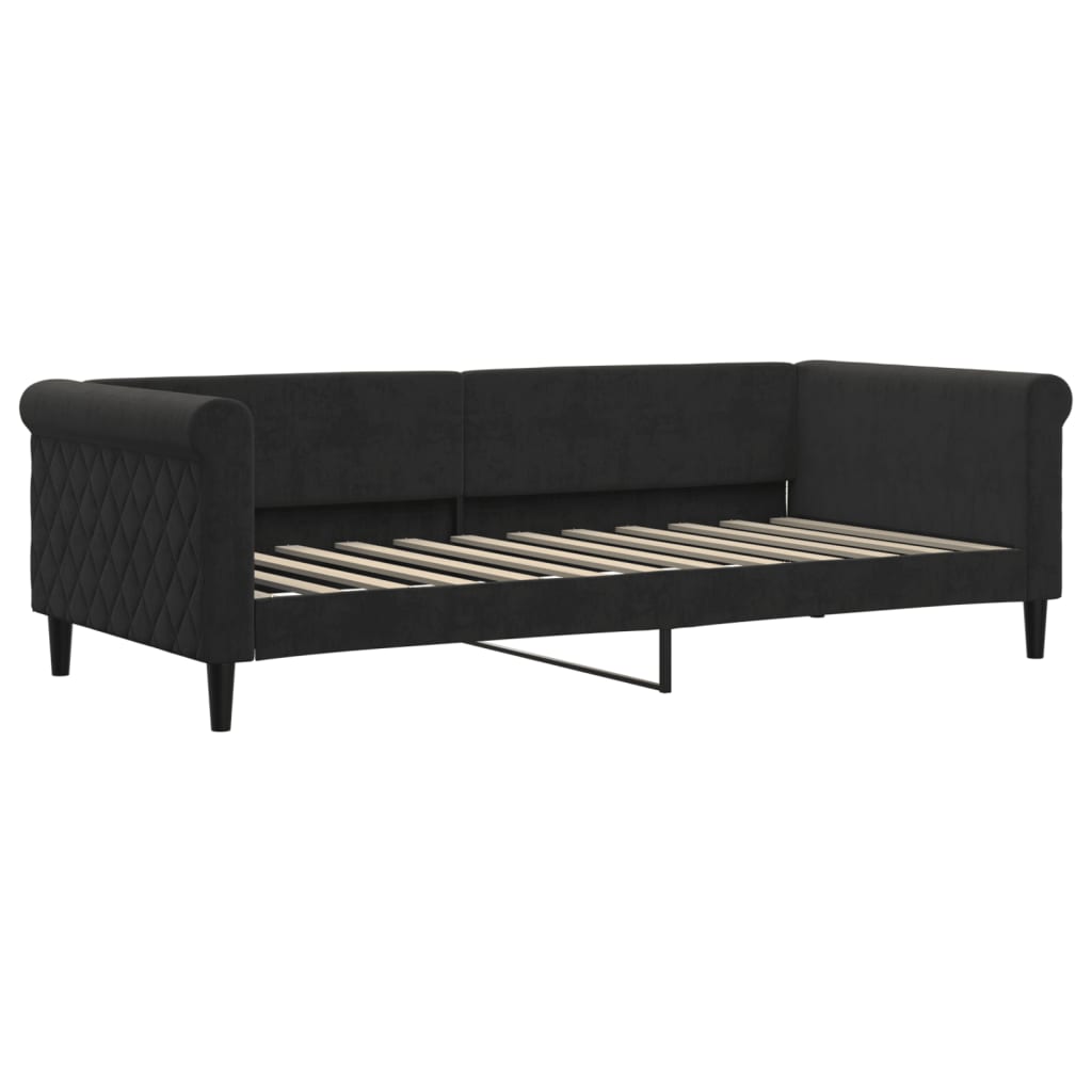 Daybed Black 90x200 Cm Velvet