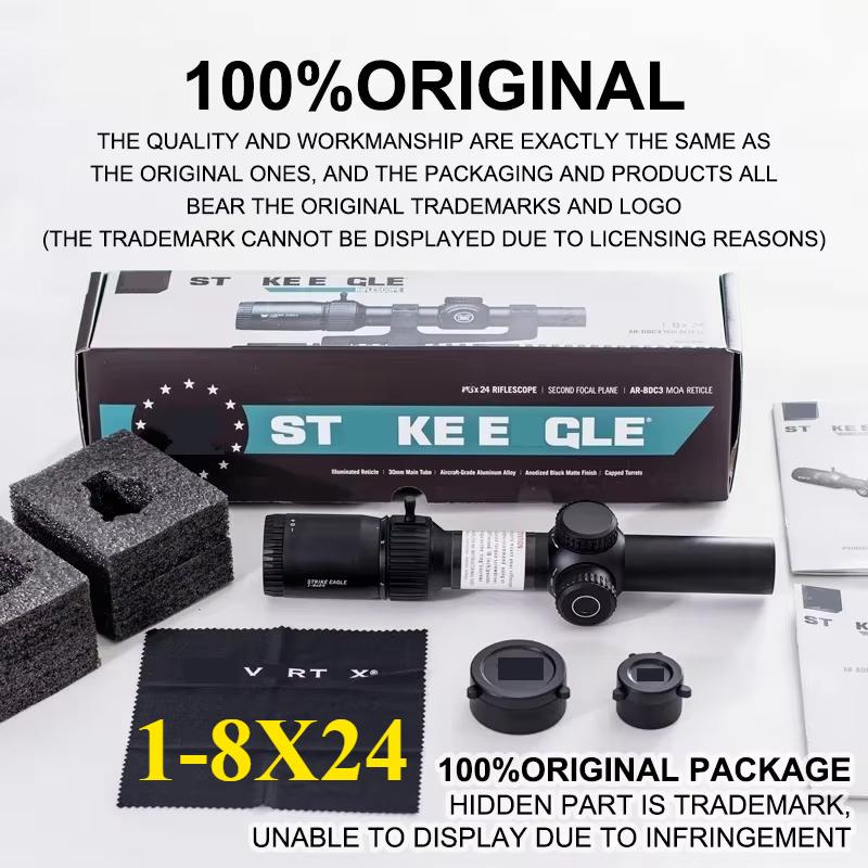 სანადირო ოპტიკური სამიზნე 1-8X24/1-6X24 ორიგინალი ოპტიკა St**ke E*gle მეორე ფოკალური სიბრტყე(SFP) ოპტიკური სამიზნე ბადე წყალგაუმტარი/დარტყმაგამძლე