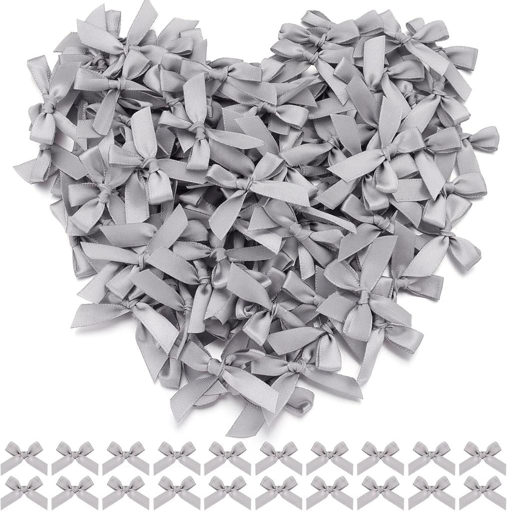 100 szt./partia Nowe Różowe Czarne Kokardy z Wstążki Mały Rozmiar Satynowe Kokardy z Wstążki Naszywki Aplikacje Dekoracja