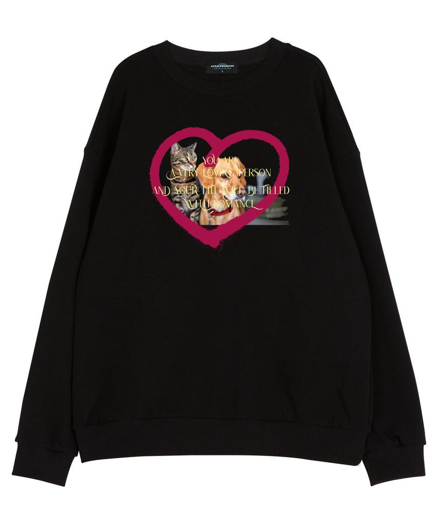 ASTRAL PROJECTION Lovely Pets Waffle Terry Sweatshirt_Black