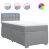 Exclusive House - Bed Slat Base with Mattress Light Grey 100x200cm Fabric