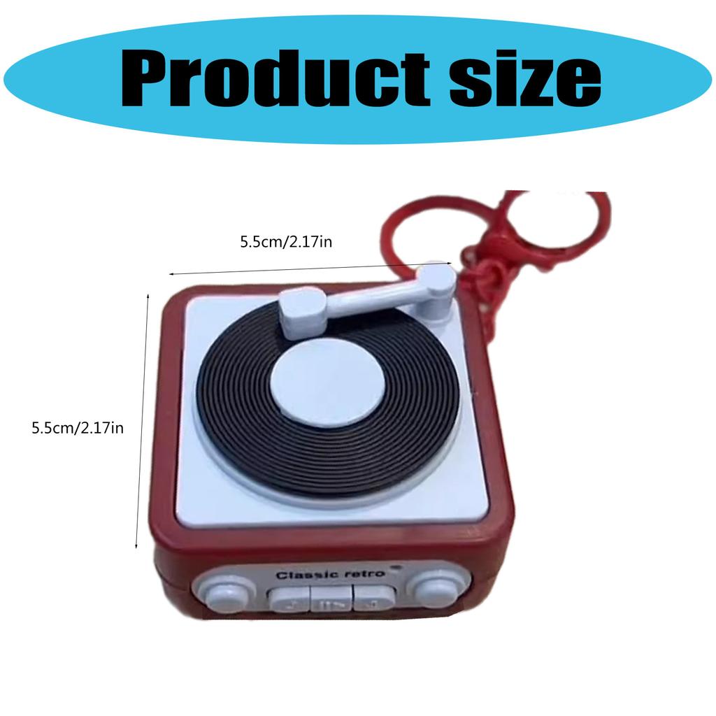 Multipurpose Miniature Record Player Keychain With Audios Recording and Playback Capabilities for Trendy Women
