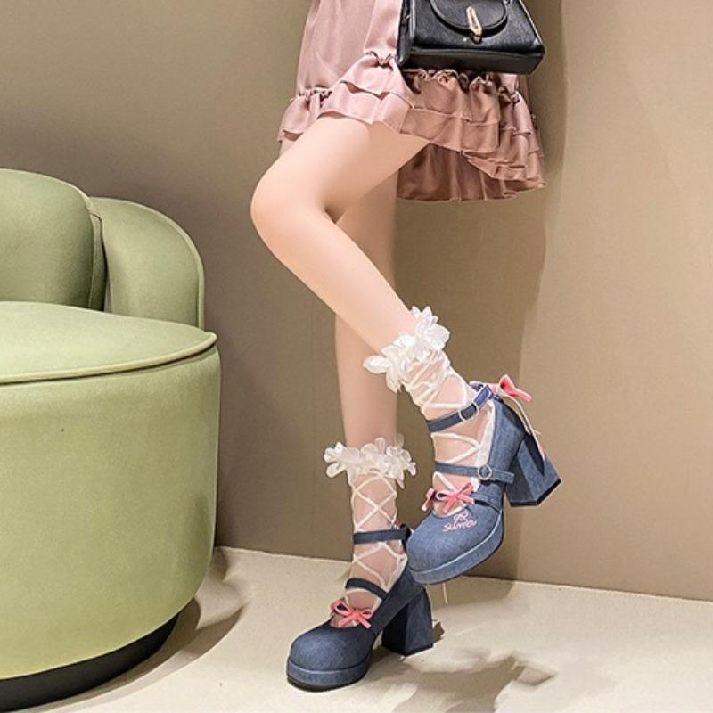 Fashion Shoes for Women Cute Sweet Japanese JK Lolita Single Shoes High Quality Bow Platform High Heels Women's Mary Jane Shoes Tacones