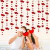 52Ft Valentines Day Party Decorations Red Heart Garland Metallic Glitter Hanging Heart Streamer Banner for Anniversary Mother's Day Engagement