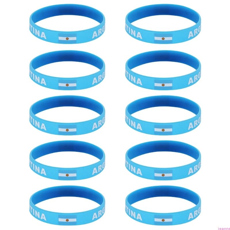 10Pcs/set Soft Elastic 2026 Sports Event Fan Bracelets Showcasing International Team Color Great For Collector