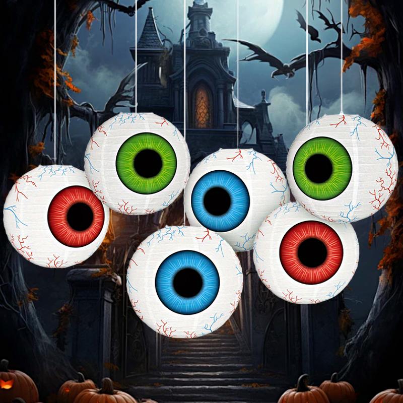 1PC Eyeball Lanterns Outdoor Decor Spooky Parties & Festive Occasions Paper Lanterns Halloween Decorations Red Halloween 10 Inch