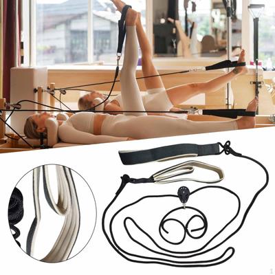 Pilates Reformer Pull Ropes with Pulley Wheel Double Loop Straps for Strength Training Balance