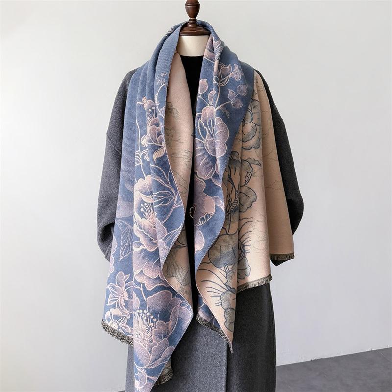 

Luxury Brand Pashmina Shawl Wrap Scarf for Women Design Winter Warm Cashmere Scarves Bandana Female Thick Blanket Soft Bufanda