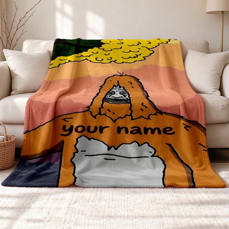 the big lez show Customizable name outdoor blanket soft cozy and warm Multi-purpose office blanket outdoor camping and travel blanket all