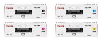 

Canon Toner Cartridge 318 4 Colors (C/M/Y/K) CRG-318CMYK SET Black Yellow Magenta Cyan A4