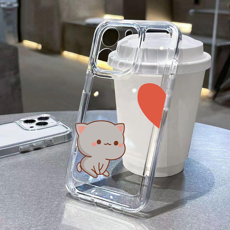 Phone Case For Samsung Galaxy A55 A54 A53 A56 A35 A33 A15 S25 S24 Ultra S23 S21 FE S22 Plus Cute Animal Cat Soft Silicone Cover