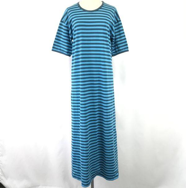 

Marimekko Maxi Dress Women’s L-XL Blue Navy Stripe Finland
