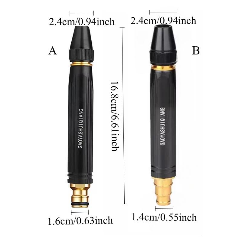 1PC Black KingKong Direct Spray Car Wash Water Gun Household Car High Pressure Plastic Water Nozzle Copper Plated Black Gun Head as the picture