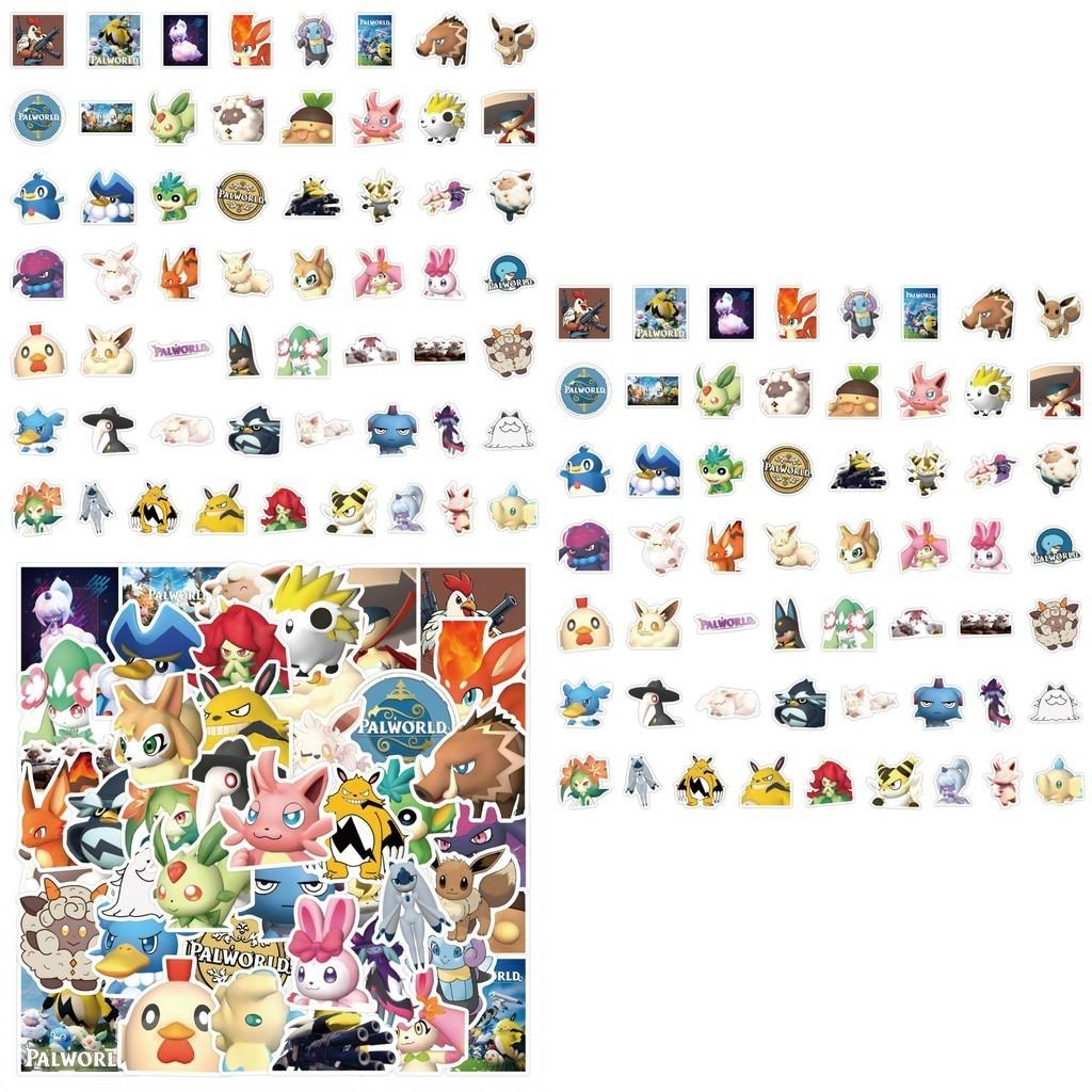 55pcs Palworld Cartoon Fantasy Creature Paru Stickers Adorable Print Cute Style