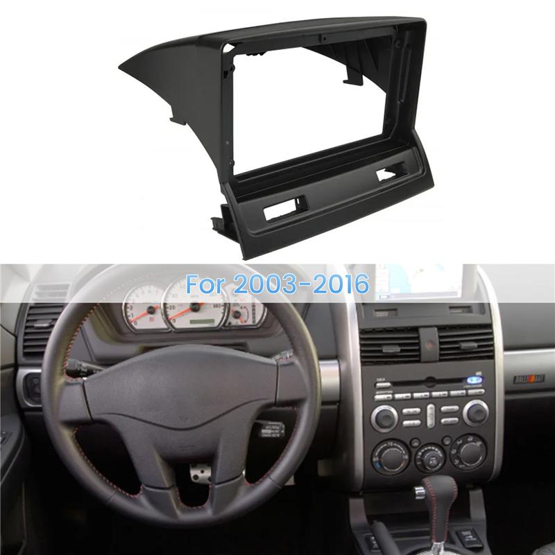 

Автомобільна панель-шахта для радіо 9 дюймів ABS Автомобільні аксесуари для Mitsubishi Galant 2003-2016 Комплект для встановлення на панель приладів Висока панель-рамка консолі-A87Q чорний