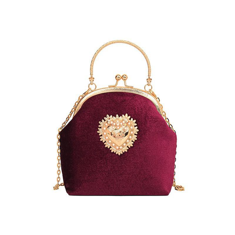

Niche Design Shoulder Bag Women Retro Baroque Evening Dress Dinner Red Envelope вина червоного кольору