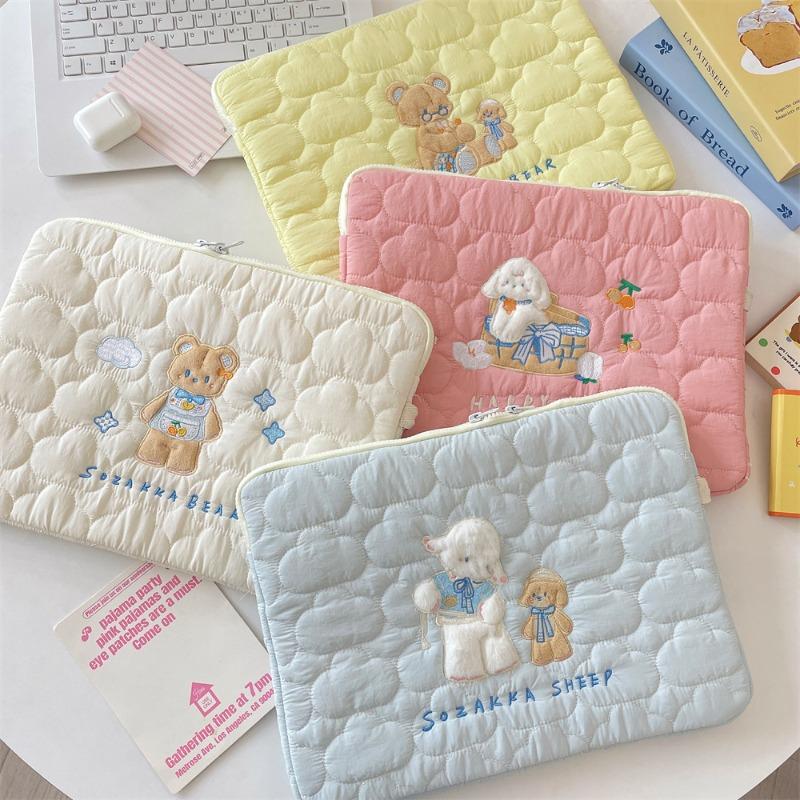 Ins Soft Cloud Cartoon Embroidery Ipad Tablet Bag/inch Notebook Storage Bag