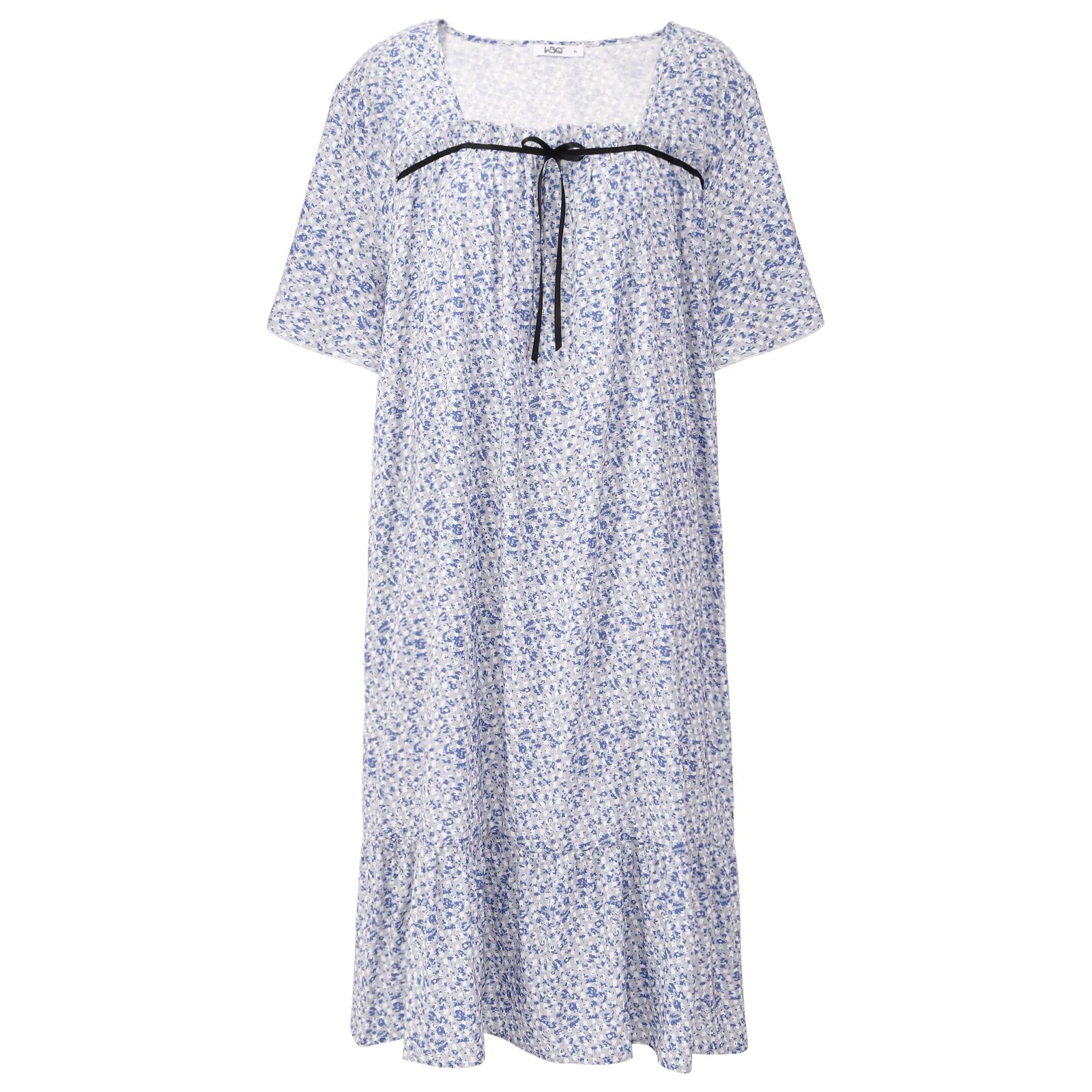 

Женская свободная ночная рубашка больших размеров, квадратное домашнее платье, платье для сна с короткими рукавами, мягкая длинная одежда для сна, ночные рубашки для домашней одежды, пижамное платье XL-5XL 2XL