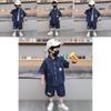 Trendy Blue Boys Denim Short Sleeve Set For Summer Stylish Casual Outfit For Kids