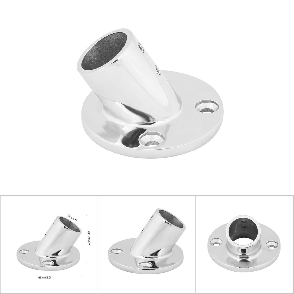 22mm 7 8inch Stainless Steel Marine Boat Hand Rail Fitting 60 Degree Round Base