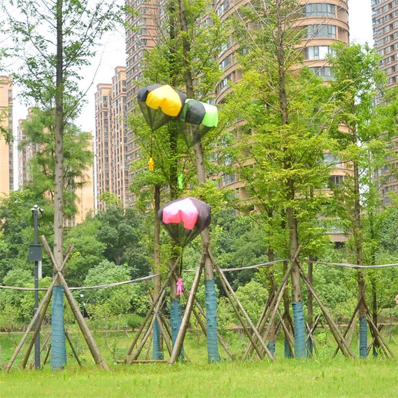 3 ADET El Atılan Paraşüt Çocuklar İçin Dış Mekan Eğlenceli Spor Oyunu Oyuncakları Paraşüt Karakterleri Asker Ebeveyn Çocuk Etkileşimi