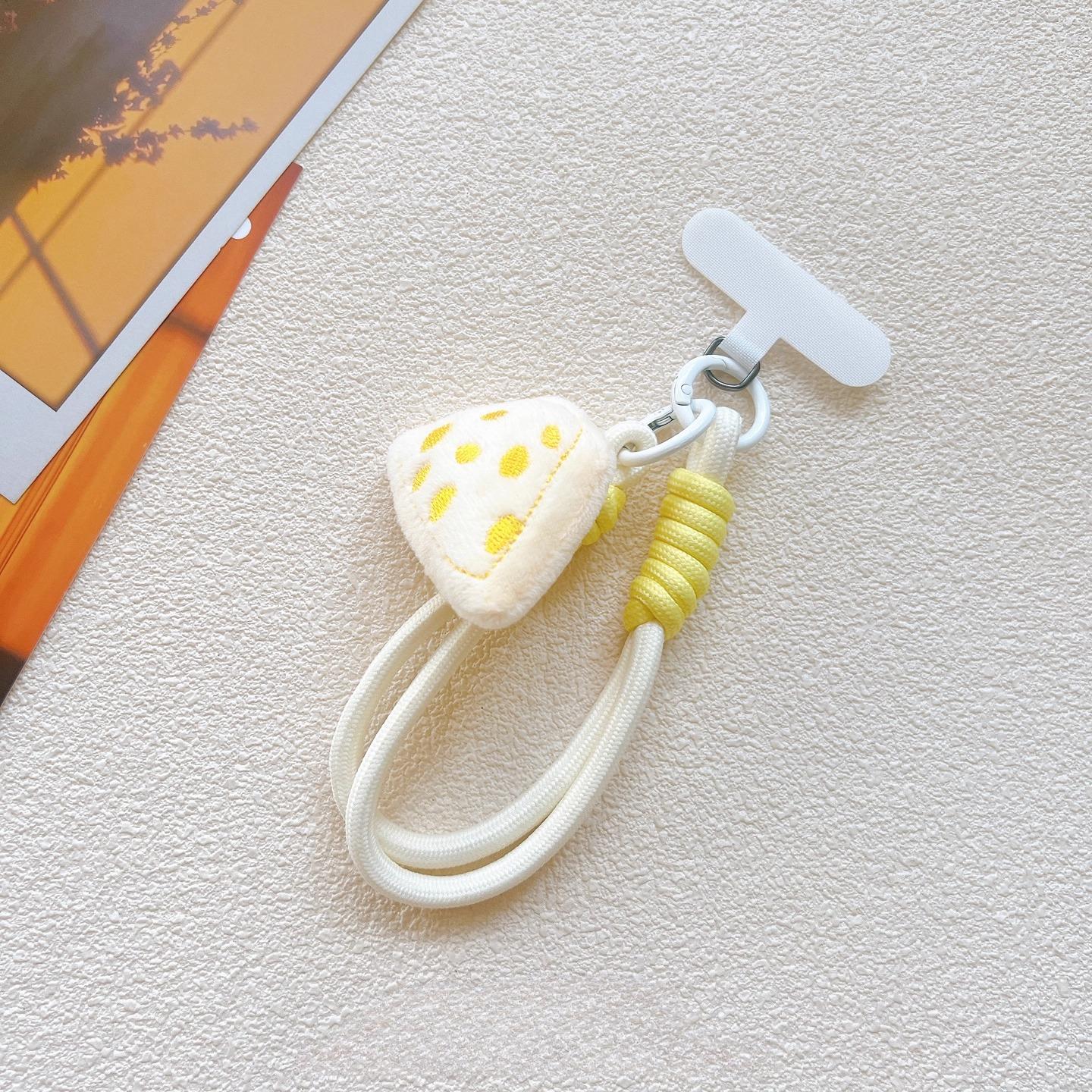 

Cute Plush Cheese Nylon Lanyard - Short Hand/Long Crossbody Straps, Clip Included, Fits Phones/CCD Cameras (For Girls)