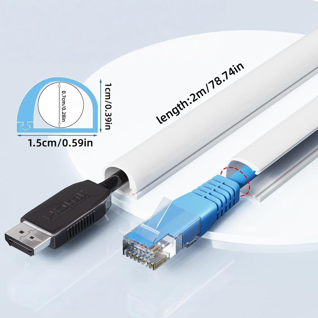 1pc 2mX1.5cm Floor Cable Cover Self-Adhesive Cable Anti Extrusion Extension Wiring Duct Protector Wire Organizer for Floor