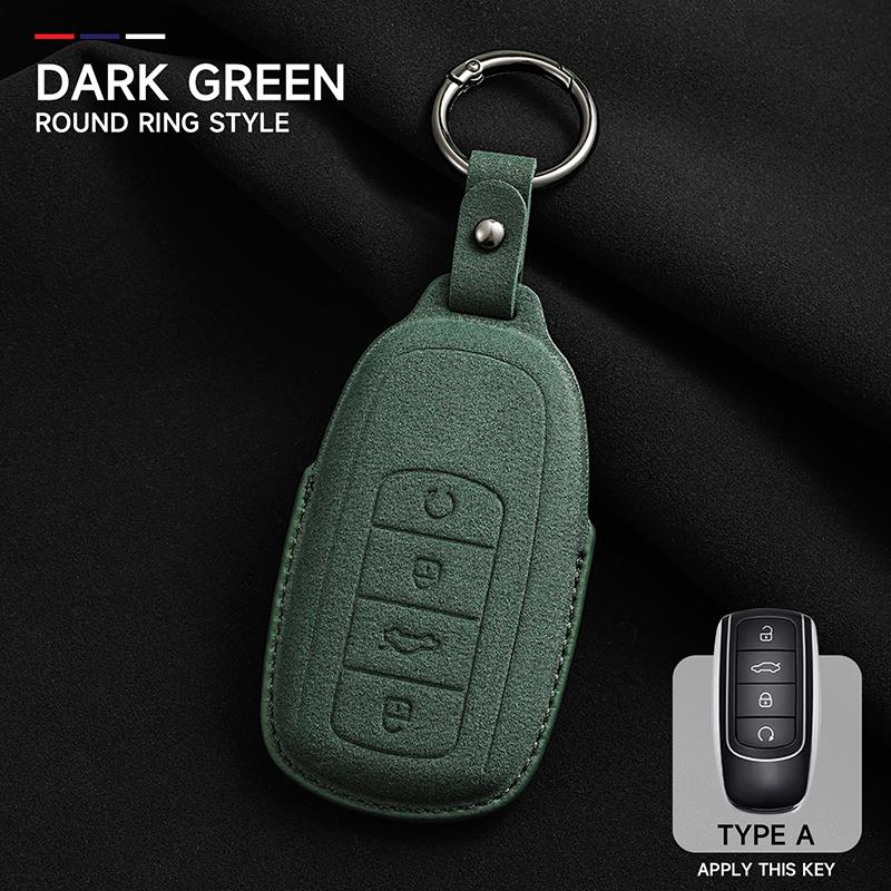 Suede Faux Leather Car Key Case Cover For Chery Tiggo 3 4 5 7 Pro 8Pro Max Mvm X22 Dr3 Fora Fulwin T11 A1 A3