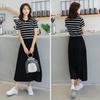 Summer Women Dress Casual Stripe Tank Short Sleeve Ladies Casual Dress Long