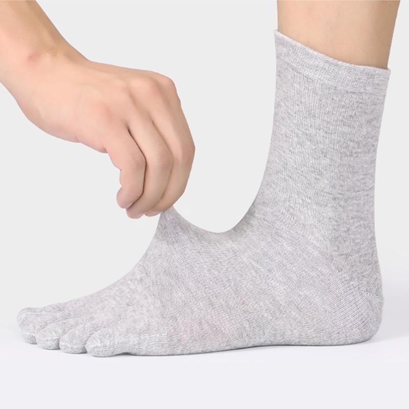 1/5Pairs Men's Five Toes Socks Breathable Anti Odor Five Finger Socks for Male White Black Sturdy Soft High Quality Mid Tube Sox