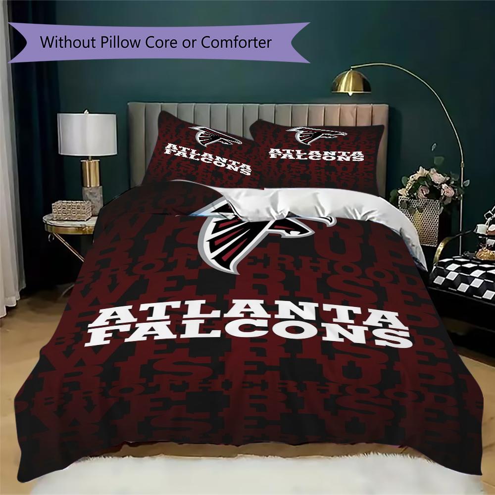 Atlanta Falcons Muster Bettwäsche Steppset Steppdecke Kissenbezug Heimdekoration Geburtstagsgeschenk (1*Bettbezug + 2*Kissenbezug ohne Füllung)