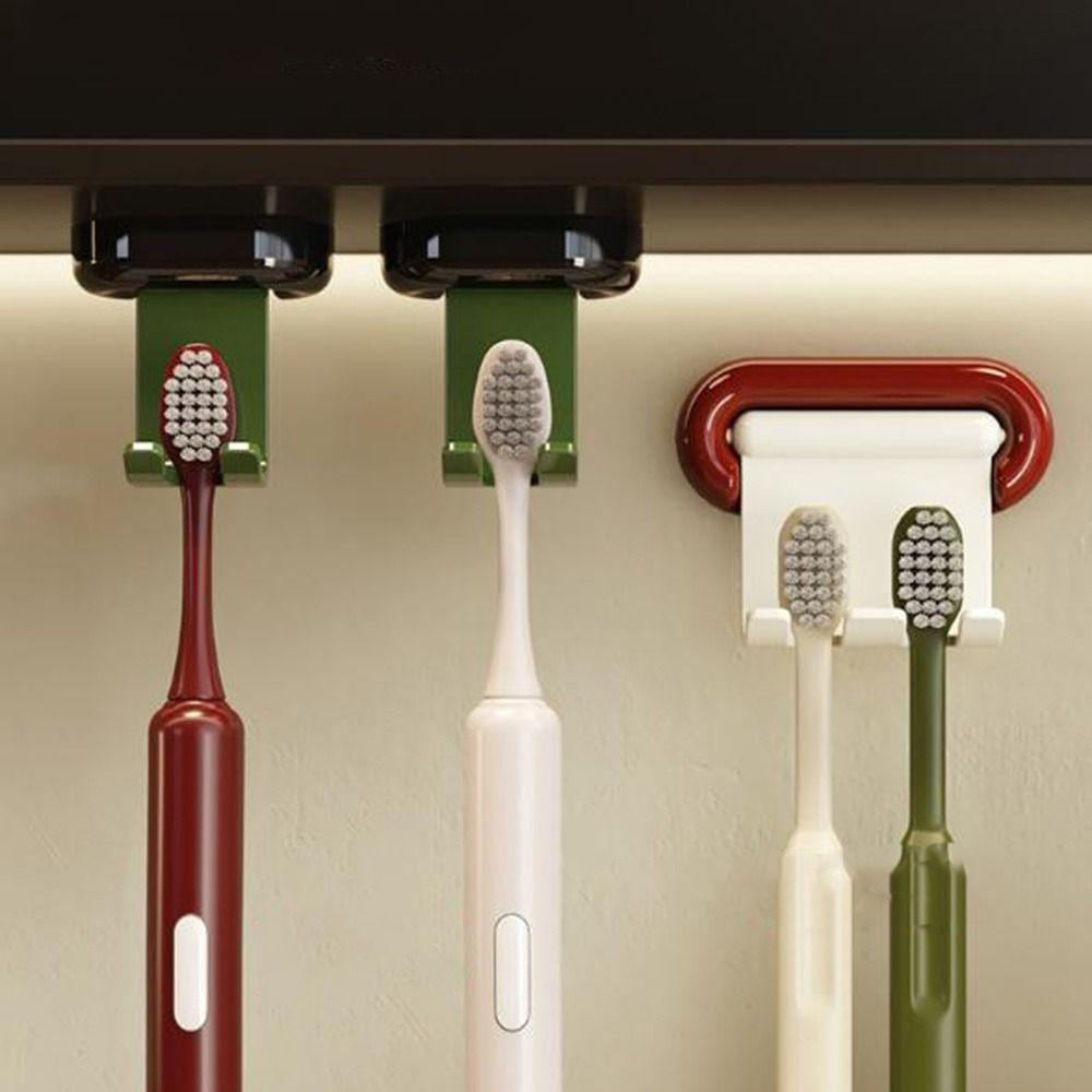 3Pcs Antique Style Electric Toothbrush Storage Hook Wall Mounted Toothpaste Organizer  Bathroom