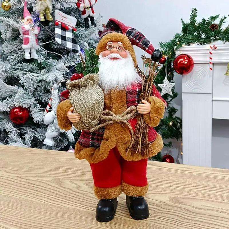 Christmas 12-inch Santa Claus Figurine Standing Santa Claus Doll Gift Christmas Decoration